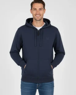 CARRERA - FELPA CON ZIP INTERA E CAPPUCCIO BLU DA UOMO