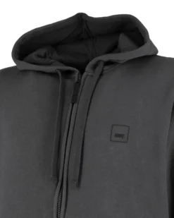 CARRERA - FELPA CON ZIP INTERA E CAPPUCCIO GRIGIO SCURO DA UOMO