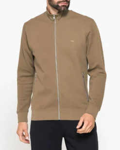 CARRERA - FELPA FULL ZIP BEIGE IN PIQUET DA UOMO