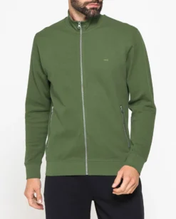 CARRERA - FELPA FULL ZIP VERDE CHIARO IN PIQUET DA UOMO