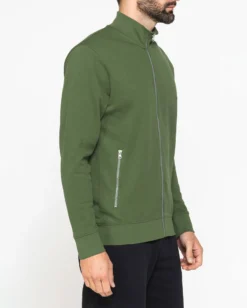 CARRERA - FELPA FULL ZIP VERDE CHIARO IN PIQUET DA UOMO