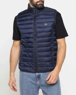 CARRERA - Gilet 100 grammi in tessuto ripstop blu da uomo