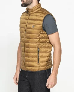 CARRERA - Gilet 100 grammi in tessuto ripstop ocra da uomo