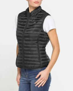 CARRERA - Gilet 100 grammi ultralight in tessuto ripstop nero da donna