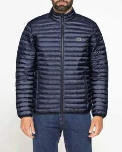 CARRERA - Giubbino coreano 100 grammi in tessuto ripstop blu da uomo