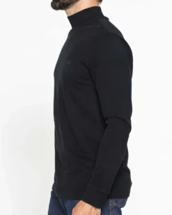 CARRERA - LUPETTO MANICA LUNGA NERO IN COTONE INTERLOCK