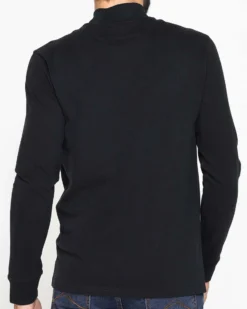 CARRERA - LUPETTO MANICA LUNGA NERO IN COTONE INTERLOCK
