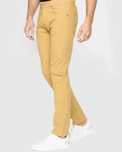 CARRERA - Pantalone da uomo slim fit giallo in cotone elasticizzato