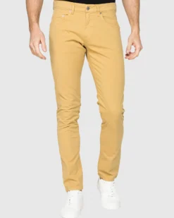 CARRERA - Pantalone da uomo slim fit giallo in cotone elasticizzato