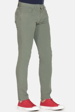 CARRERA - Pantalone da uomo slim fit verde in cotone elasticizzato