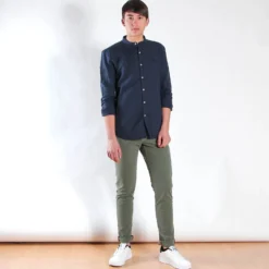 CARRERA - Pantalone da uomo slim fit verde in cotone elasticizzato