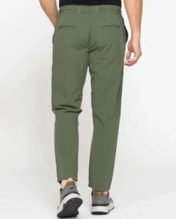 CARRERA - Pantalone in ripstop con coulisse in vita verde militare da uomo