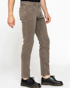 CARRERA - PANTALONE MARRONE DA UOMO IN BULL DENIM SLIM FIT CON TINUTRA OLD
