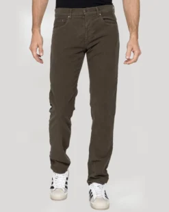 CARRERA - PANTALONE MARRONE 5 TASCHE IN PESANTE FUSTAGNO STRETCH