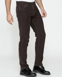 CARRERA - PANTALONE MARRONE 5TASCHE IN VELLUTO 1000 RIGHE STRETCH