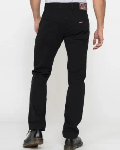 CARRERA - PANTALONE NERO 5 TASCHE  SMERIGLIATO IN PESANTE GABARDINA DI COTONE