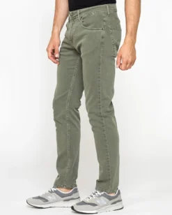 CARRERA - PANTALONE VERDE DA UOMO IN BULL DENIM SLIM FIT CON TINUTRA OLD