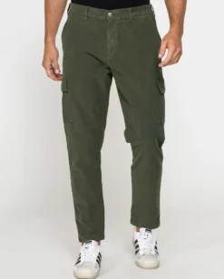 CARRERA - PANTALONE VERDE MILITARE DA UOMO IN FUSTRAGNO STRETCH