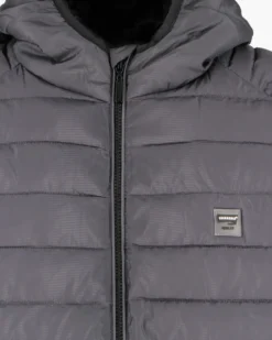 CARRERA - PIUMINO UOMO ANTRACITE  ULTRALEGGERO IN RIPSTOP CON CAPPUCCIO