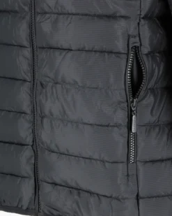 CARRERA - PIUMINO UOMO NERO ULTRALEGGERO IN RIPSTOP COLLO COREANO
