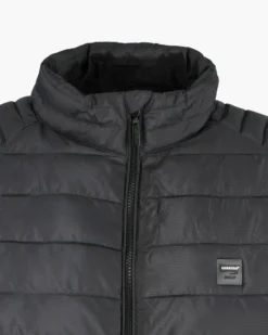 CARRERA - PIUMINO UOMO NERO ULTRALEGGERO IN RIPSTOP COLLO COREANO