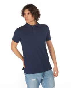CARRERA - POLO BLU MANICA CORTA PIQUET COTONE ORGANICO
