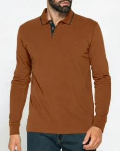 CARRERA - POLO DA UOMO IN JERSEY INTERLOCK TABACCO
