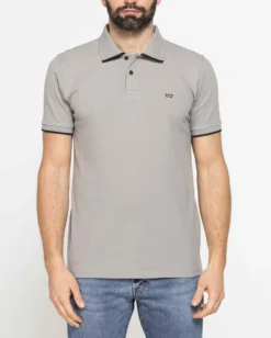 CARRERA - Polo manica corta in piquet elasticizzato grigio chiaro