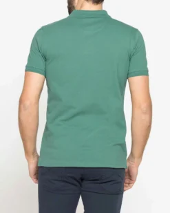 CARRERA - Polo manica corta in piquet di cotone organico verde salvia