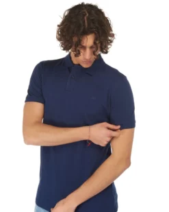 CARRERA - Polo manica corta in piquet di cotone organico blu