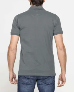 CARRERA - Polo manica corta in piquet di cotone organico grigio