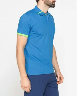CARRERA - Polo manica corta in piquet elasticizzato blu royal