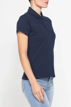 CARRERA - Polo manica corta in tessuto piquet blu da donna