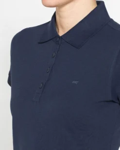 CARRERA - Polo manica corta in tessuto piquet blu da donna