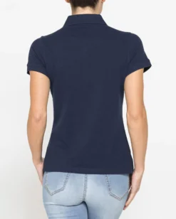 CARRERA - Polo manica corta in tessuto piquet blu da donna