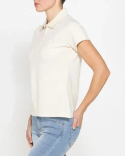 CARRERA - Polo manica corta in tessuto piquet beige da donna