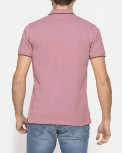 CARRERA - POLO PIQUET ROSA ANTICO MANICA CORTA BASIC BORDINO IN TINTA