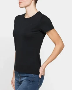 CARRERA - Tshirt nera mezzamanica basic in jersey