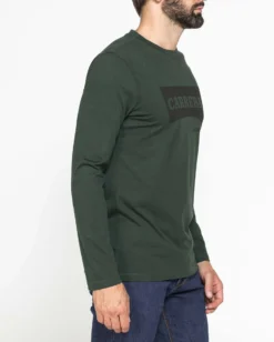 CARRERA - T-SHIRT VERDE GIROCOLLO MANICA LUNGA DA UOMO