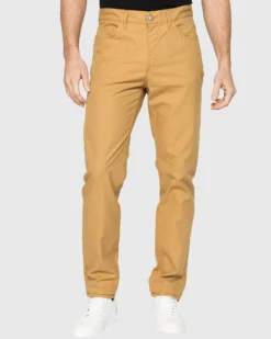 CARRERA - UOMO PANTALONE SENAPE IN TELA 5 TASCHE