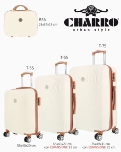 CHARRO - TROLLEY BEIGE 4 RUOTE IN ABS