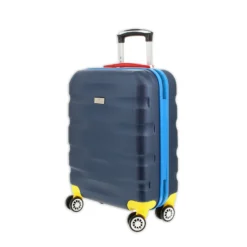 CHARRO - TROLLEY BLU 4 RUOTE IN ABS CON DETTAGLI COLORATI