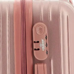 CHARRO- Trolley in ABS a righe verticali con 4 ruote doppie e angoli effetto lucido