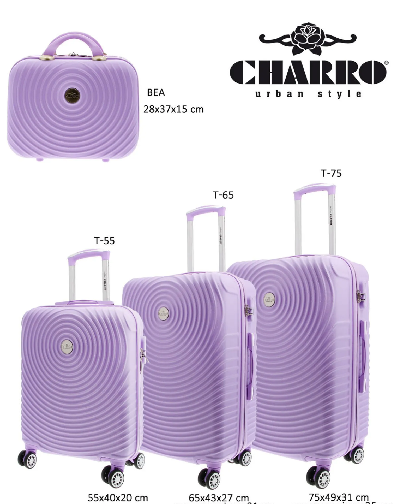 CHARRO - TROLLEY LILLA 4 RUOTE IN ABS