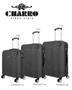 CHARRO - TROLLEY NERO IN ABS 4 RUOTE