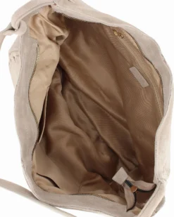 CHESTER POLO ACADEMY - Borsa a spalla beige scamosciata in VERA PELLE