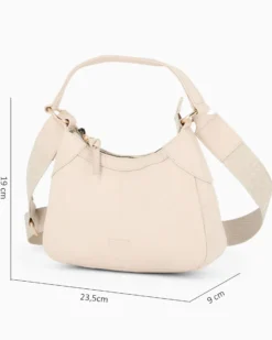 CHESTER POLO ACADEMY - Minibag latte in VERA PELLE con tracolla nastro loggata