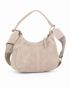 CHESTER POLO ACADEMY - Minibag beige scamosciata in VERA PELLE con tracolla nastro loggata