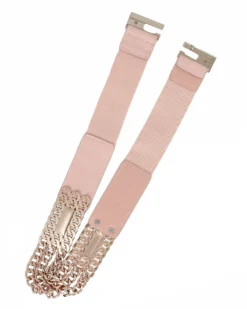 CINTURA ELASTICA ROSA CON CATENA E CHIUSURA AD INCASTRO