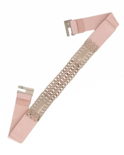 CINTURA ELASTICA ROSA CON CATENA E CHIUSURA AD INCASTRO